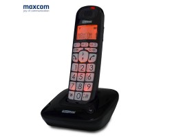 Vezetékes hordozható Maxcom MC6800 ergonomikus vezeték nélküli otthoni telefon fekete (nagy nyomógombok)